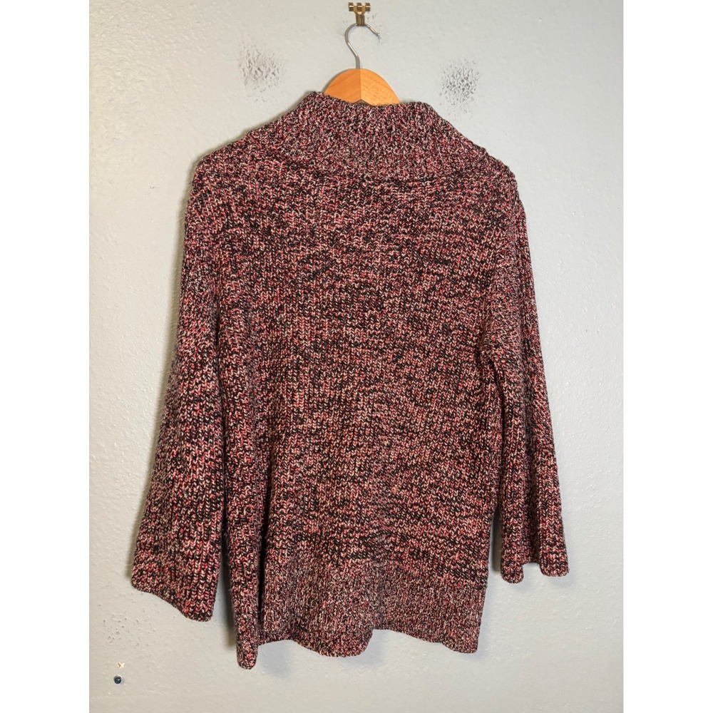 Rag & Bone Women's Bry Merino Wool Mock Neck Oversized Sweater Red Black Medium - Picture 6 of 10